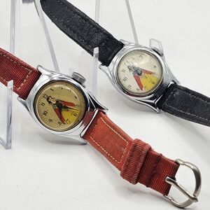 2 1950's US Time Snow White Wrist Watches Non Working Parts Repair